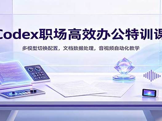 Codex职场高效办公特训课:多模型切换配置,文档数据处理,音视频自动化教学