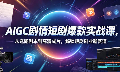 AIGC剧情短剧爆款实战课,从选题剧本到高清成片,解锁短剧副业新赛道(更新0906)
