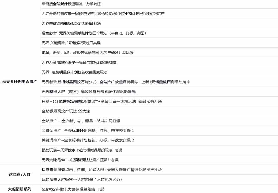 2026淘天开单秘籍PRO实战陪跑课程：全套落地运营玩法，一站式解决淘宝流量低、不出单难题(更新260906