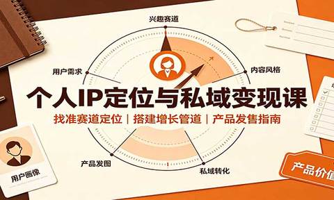 个人IP定位与私域变现课:找准赛道定位,搭建增长管道,产品发售指南