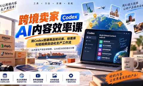 跨境卖家AI内容效率课:用Codex搭建商品知识库、场景库与短视频自动化生产工作流