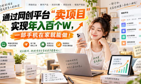 网创平台“卖项目”实现年入百万,一部手机在家就能做!