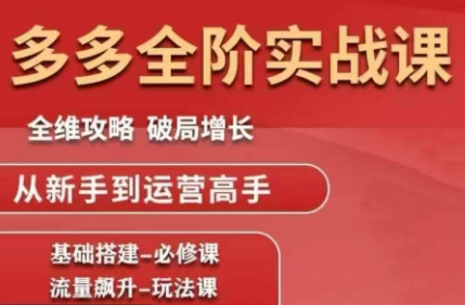 大炮·拼多多全阶实战课程(更新10月)