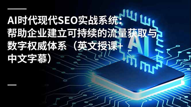 AI时代现代SEO实战系统:帮助企业建立可持续的流量获取与数字权威体系(英文授课+中文字幕