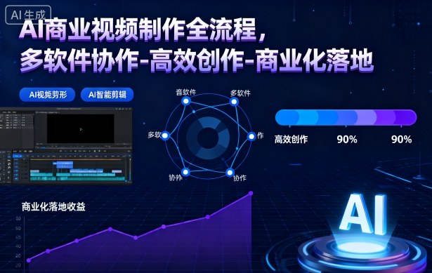 AI商业视频制作全流程2期，多软件协作-高效创作-商业化落地(更新)